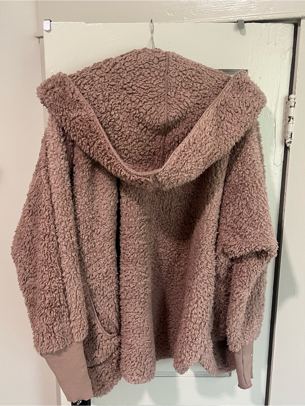 Ashley By 26 International Dusty Rose Teddy Sherpa Hooded Cardigan - Picture 2 of 4